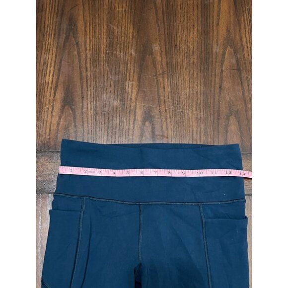 Athleta High Rise Leggings Pocket Cut Out Dark Teal Blue/Green Color Athletic S - Picture 9 of 10